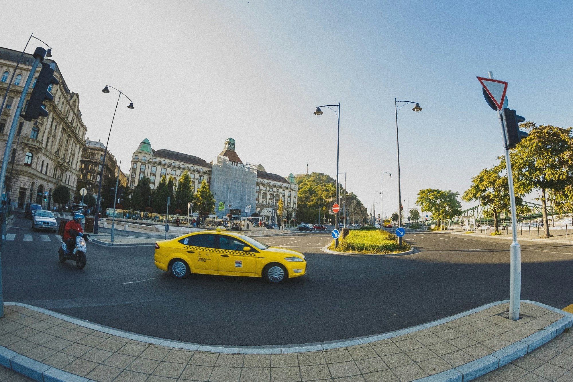 Yellow taxi in the city